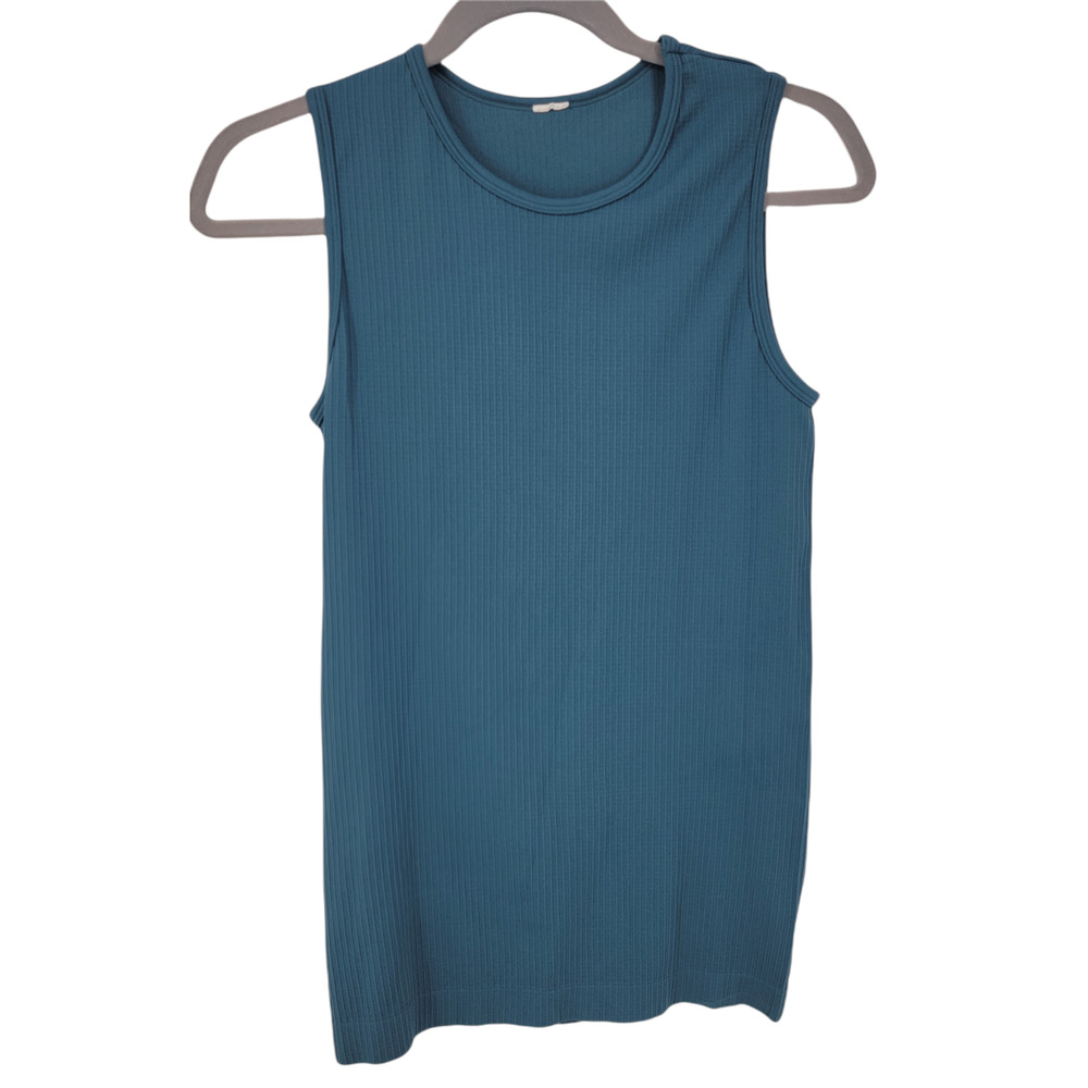 ZIYA Women's Size S Small Active Blue Ribbed Tank Top